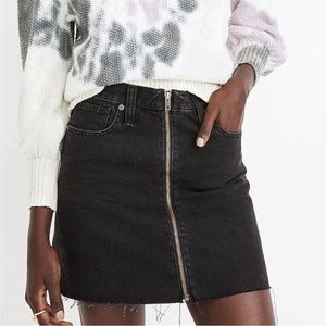 Madewell rigid denim a-line mini skirt in lunar wash